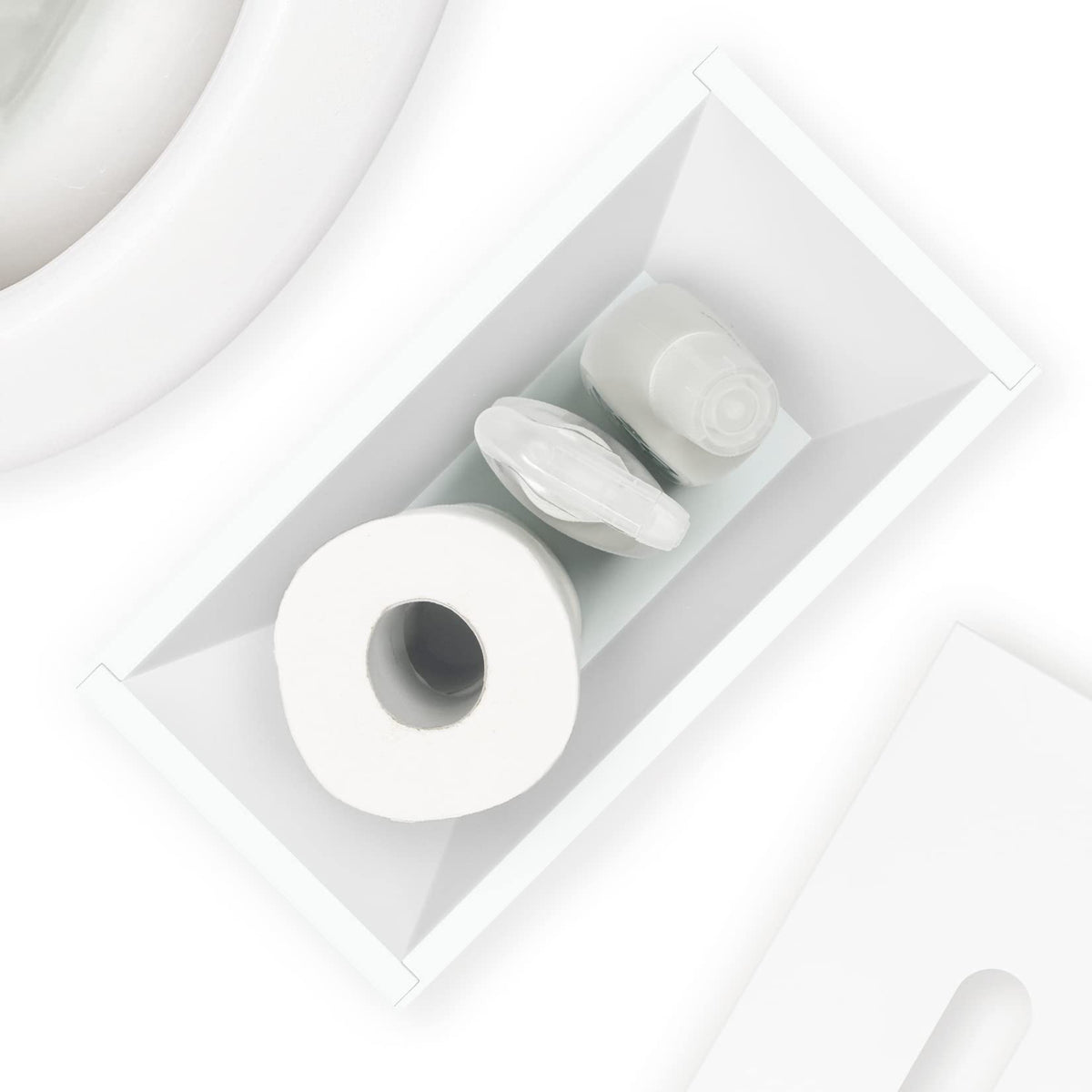 woodluv Toilet Roll Storage, Toilet Paper Storage Basket - Slimline Toilet Paper Holder, Wooden Bathroom Storage boxes, White - image 3