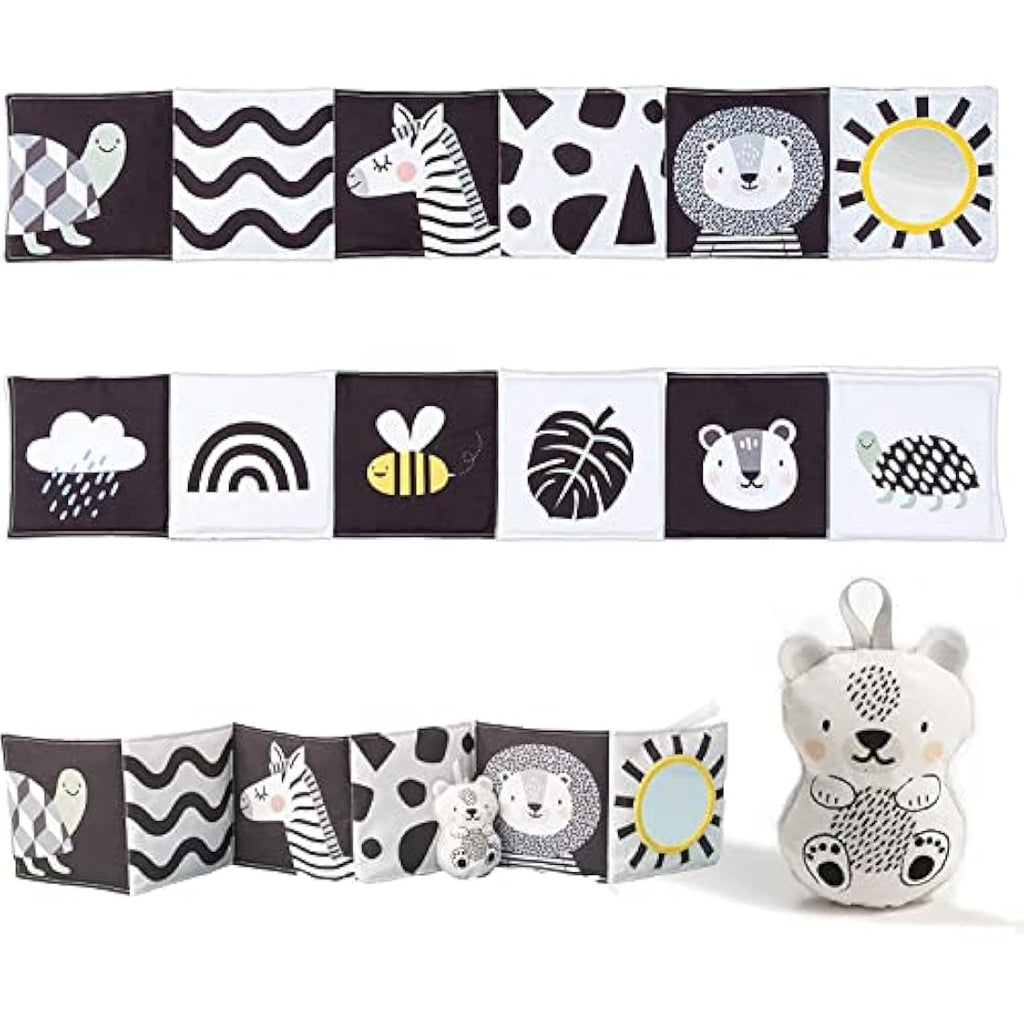 Taf Toys Savannah High Contrast 3-in-1 Soft Baby Book for Tummy Time