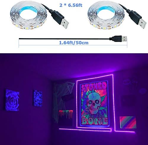 GOMING UV LED Black Light Strip – 4M USB Powered 395-400nm Purple Tape