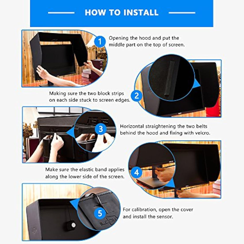 iLooker 25-Inch Monitor Hood – Anti-Glare Sunshade for 565-580mm Frames