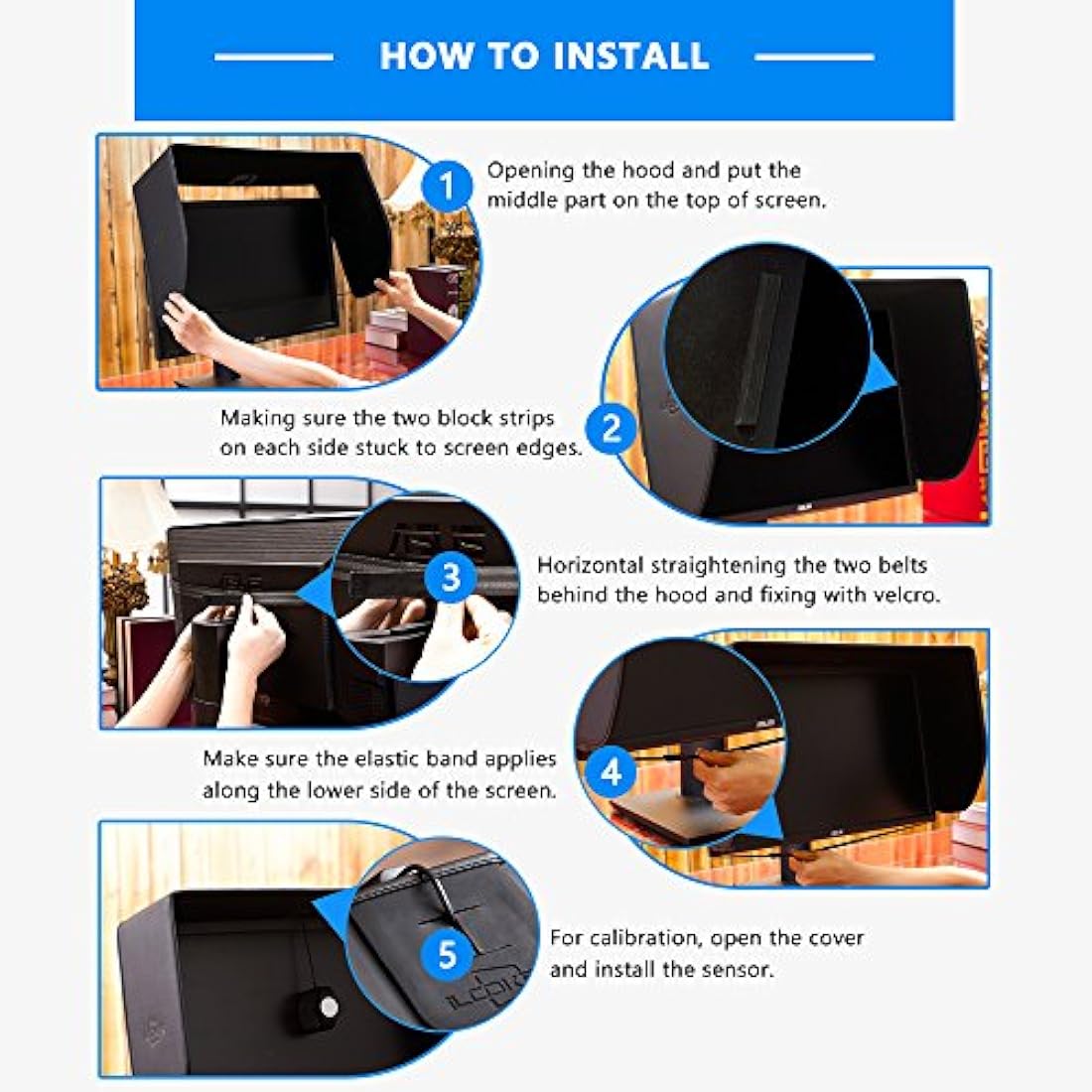 iLooker 25-Inch Monitor Hood – Anti-Glare Sunshade for 565-580mm Frames