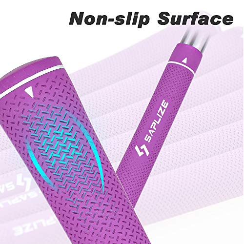 SAPLIZE Rubber Golf Grips | 13-Piece Set with Regripping Kit | Purple