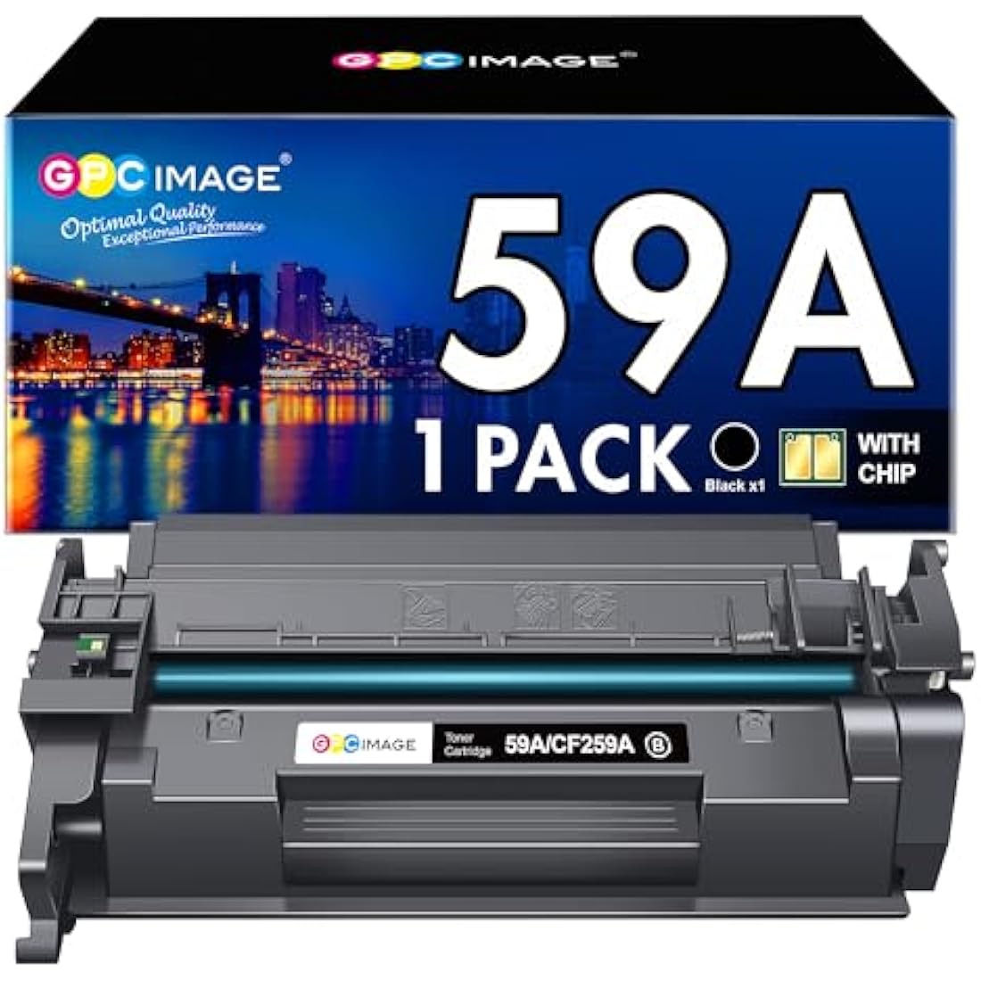 GPC Image Compatible 59A CF259A Black Toner Cartridge with Chip for HP