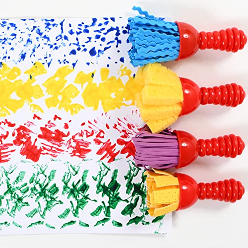 READY 2 LEARN Jumbo Textured Paint Brushes for Kids Art - Set of 4