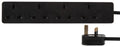 Pro Elec 4-Gang Extension Lead | 20m Power Strip Cable - Black