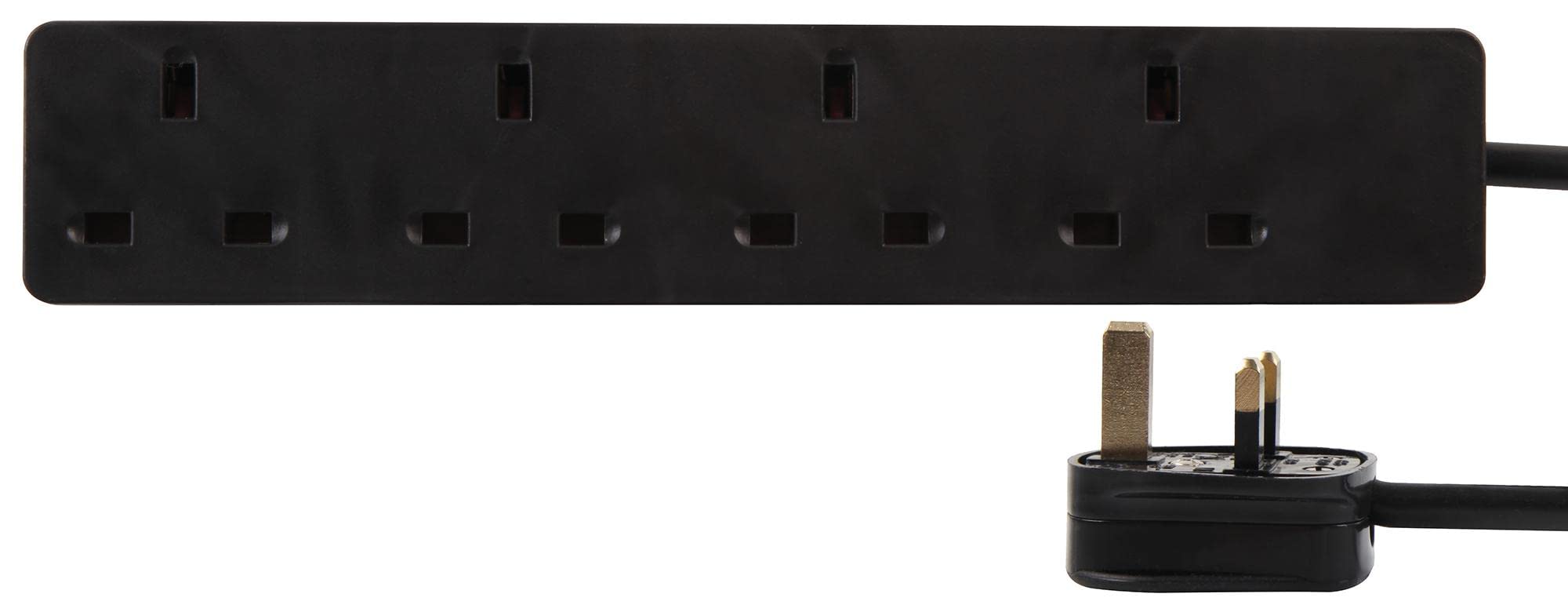 Pro Elec 4-Gang Extension Lead | 20m Power Strip Cable - Black
