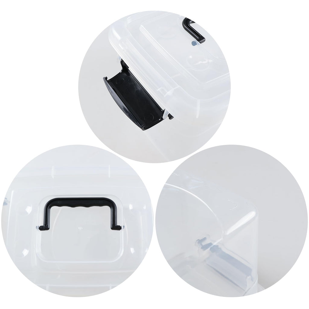 Tyminin 6 Packs 5 L Small Plastic Storage Box with Handle, Storage Latch Box with Lid, Clear - image 3