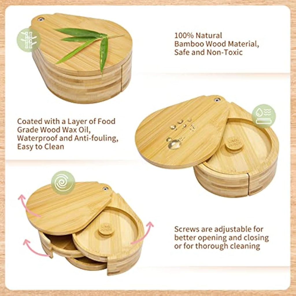 Jolof Store 3-Tier Bamboo Margarita Salt Rimmer Set for Cocktails