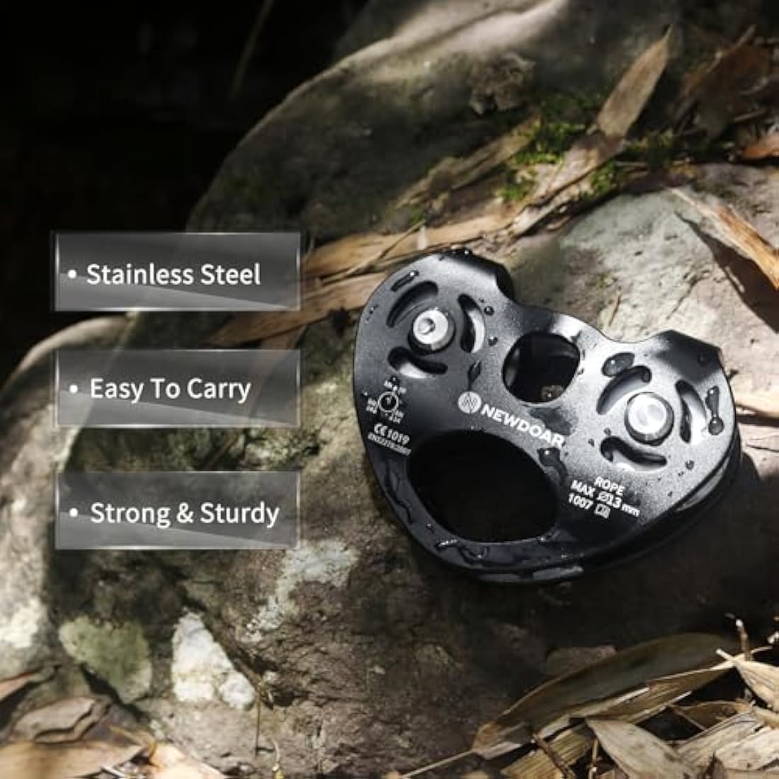 NewDoar 28KN Tandem Double Speed Pulley | Stainless Steel Zipline Trolley