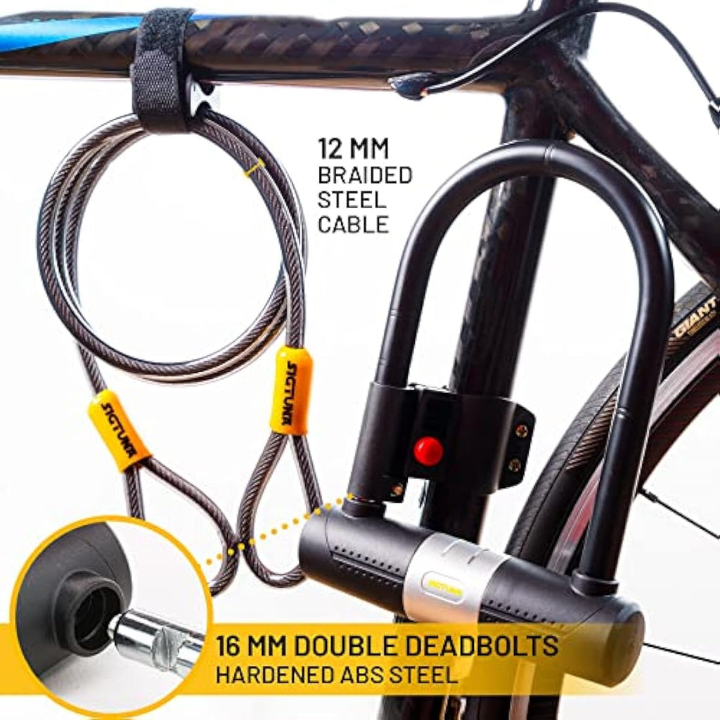 SIGTUNA Heavy Duty Bike U-Lock | 16mm Steel Shackle with Mount Holder