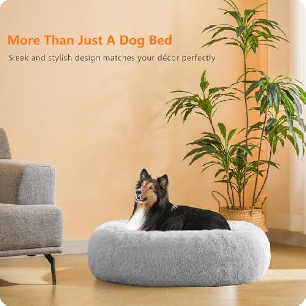 Jolof Store Orthopedic Round Dog Bed – Egg Crate Foam Pet Sofa, Grey