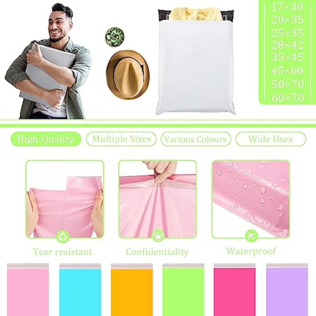 YAAVAAW 10pcs Large Green Poly Mailers | 50x70cm Self-Seal Shipping Bags