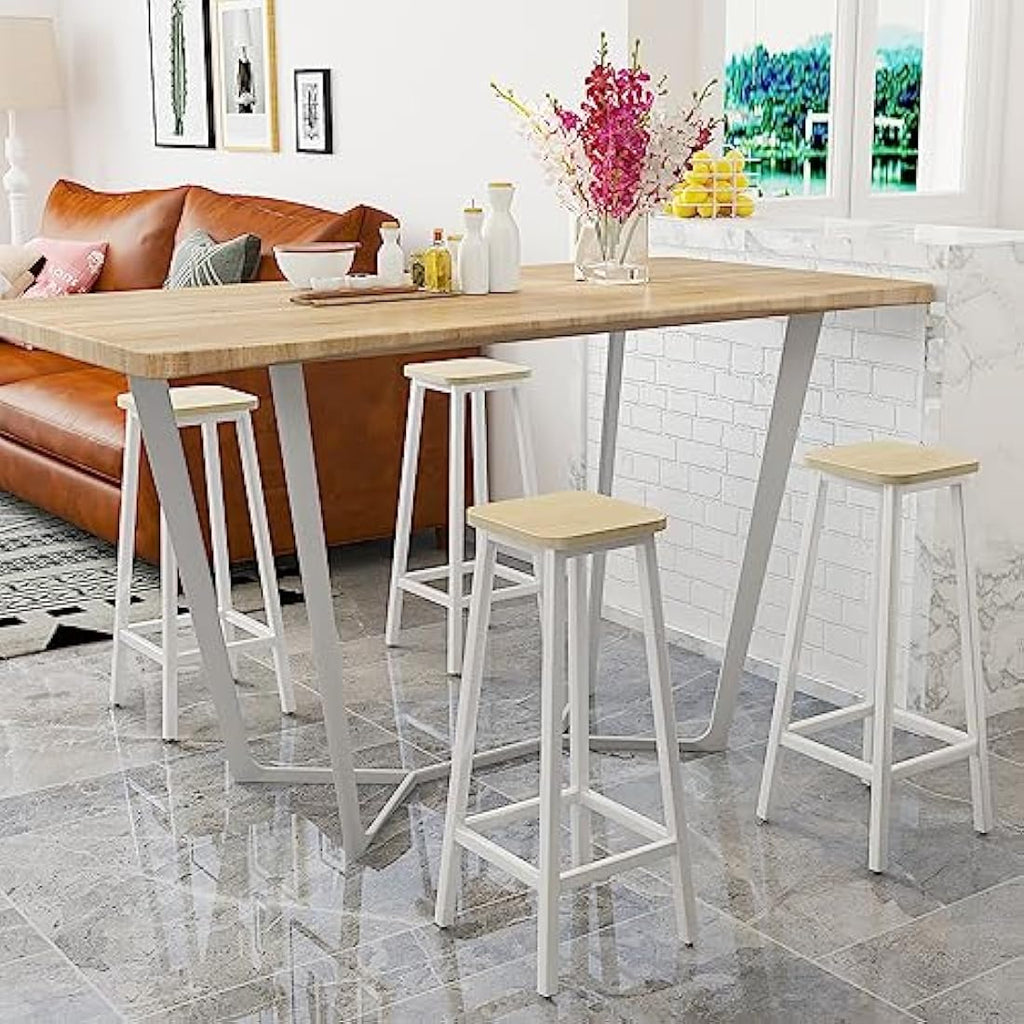 YMYNY Industrial Bar Stools Set of 2 - 70CM Tall Kitchen Breakfast Stools
