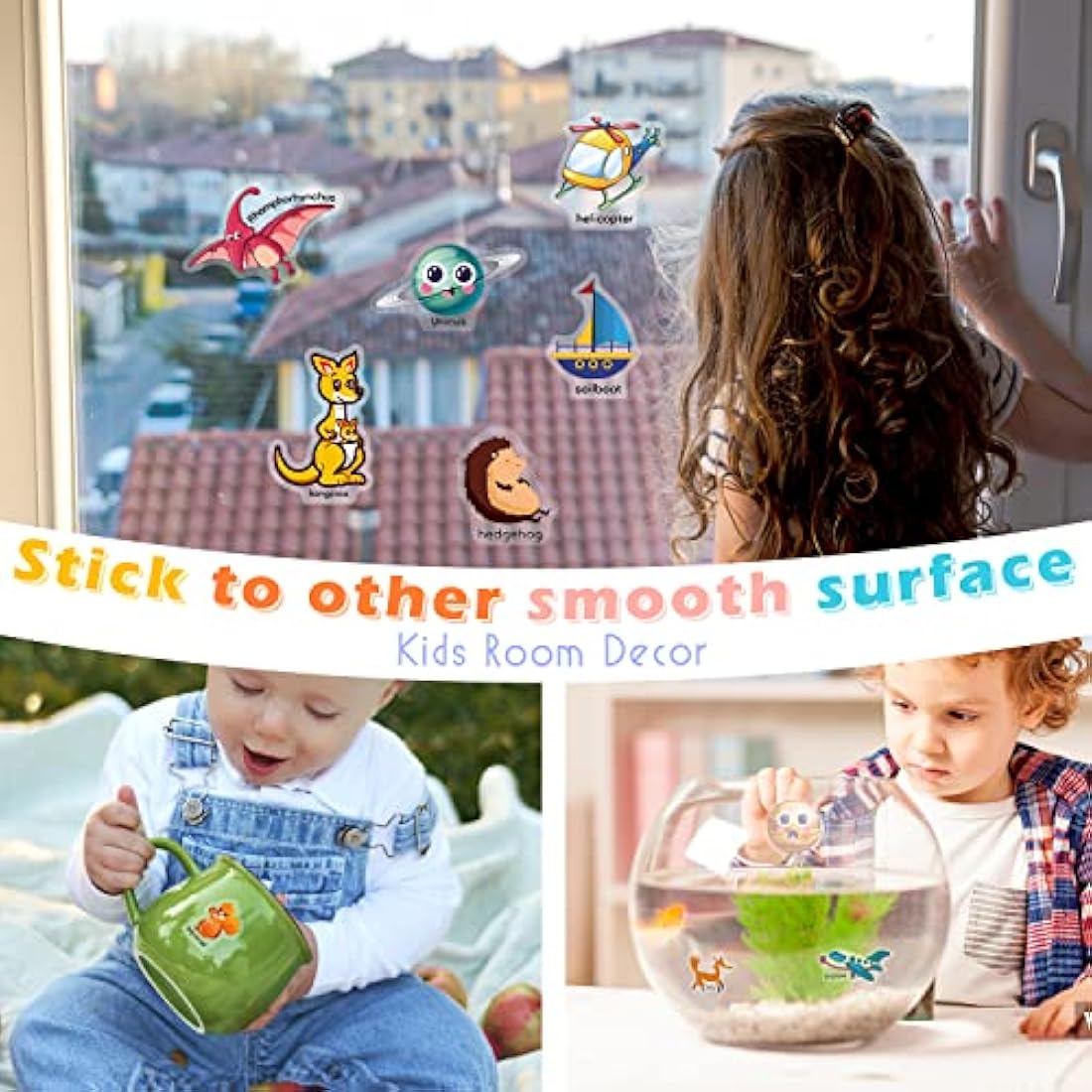 GUYUCOM 4 Pack Reusable Sticker Books | 3D Animal & Dinosaur Learning Toys