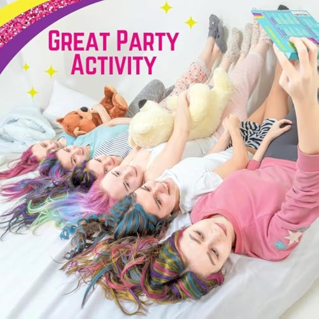 GirlZone 10-Piece Hair Chalk Set | Temporary Hair Dye Pens for Kids