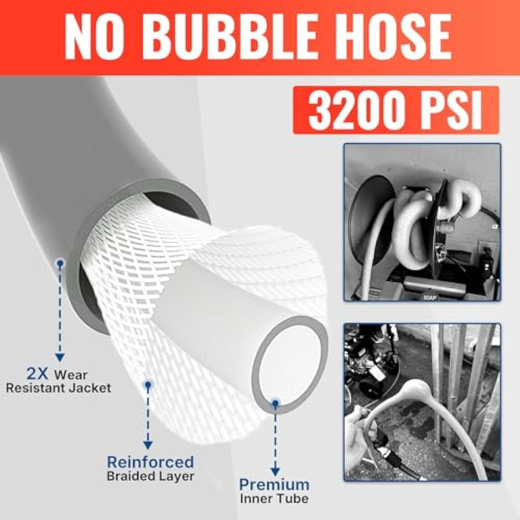 YAMATIC 25FT Pressure Washer Hose | 3200 PSI Kink Resistant M22 Replacement