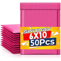 Switory Pink Bubble Mailers | 50 Pack A5 Padded Poly Envelopes 6x10"