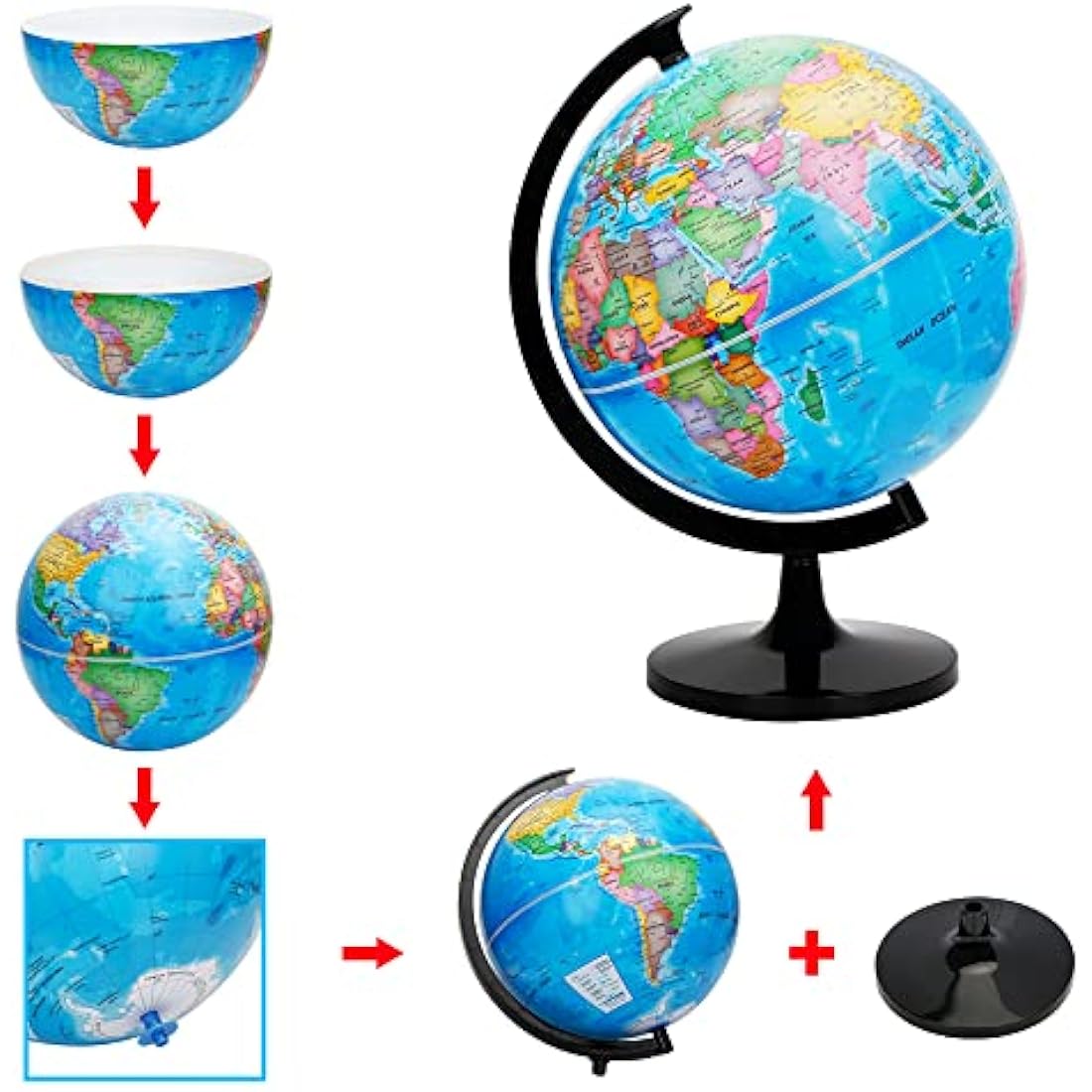 EXERZ 30cm World Globe – Large Educational Political Map for Schools
