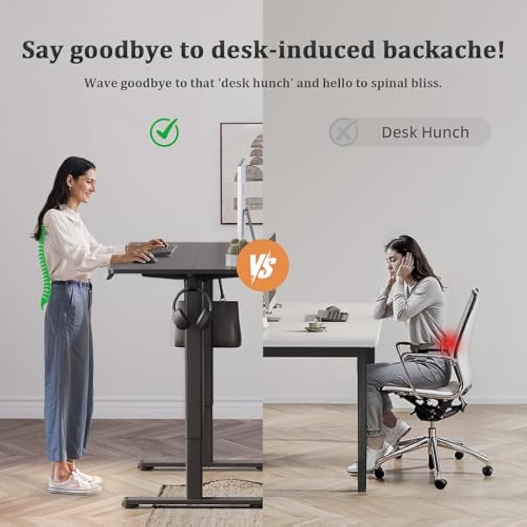 Claiks Electric Standing Desk – 120x60cm Height Adjustable Sit Stand