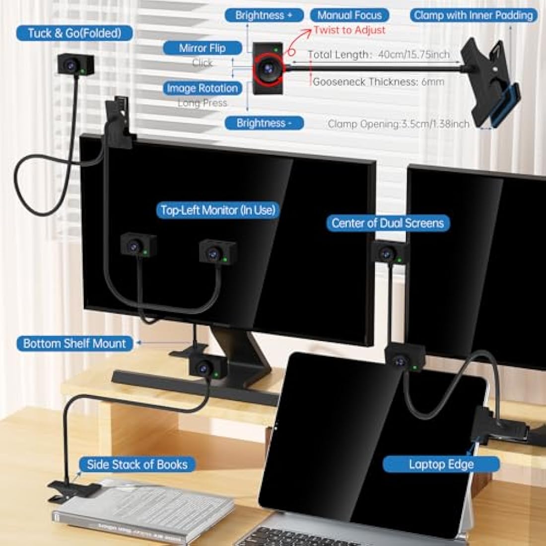 1080P Gooseneck Webcam – Eye Contact Document Camera