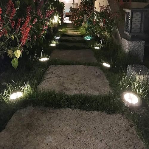 Bzavor 12-Pack Solar Floor Lights – IP65 Waterproof 12 LED Garden Pathway