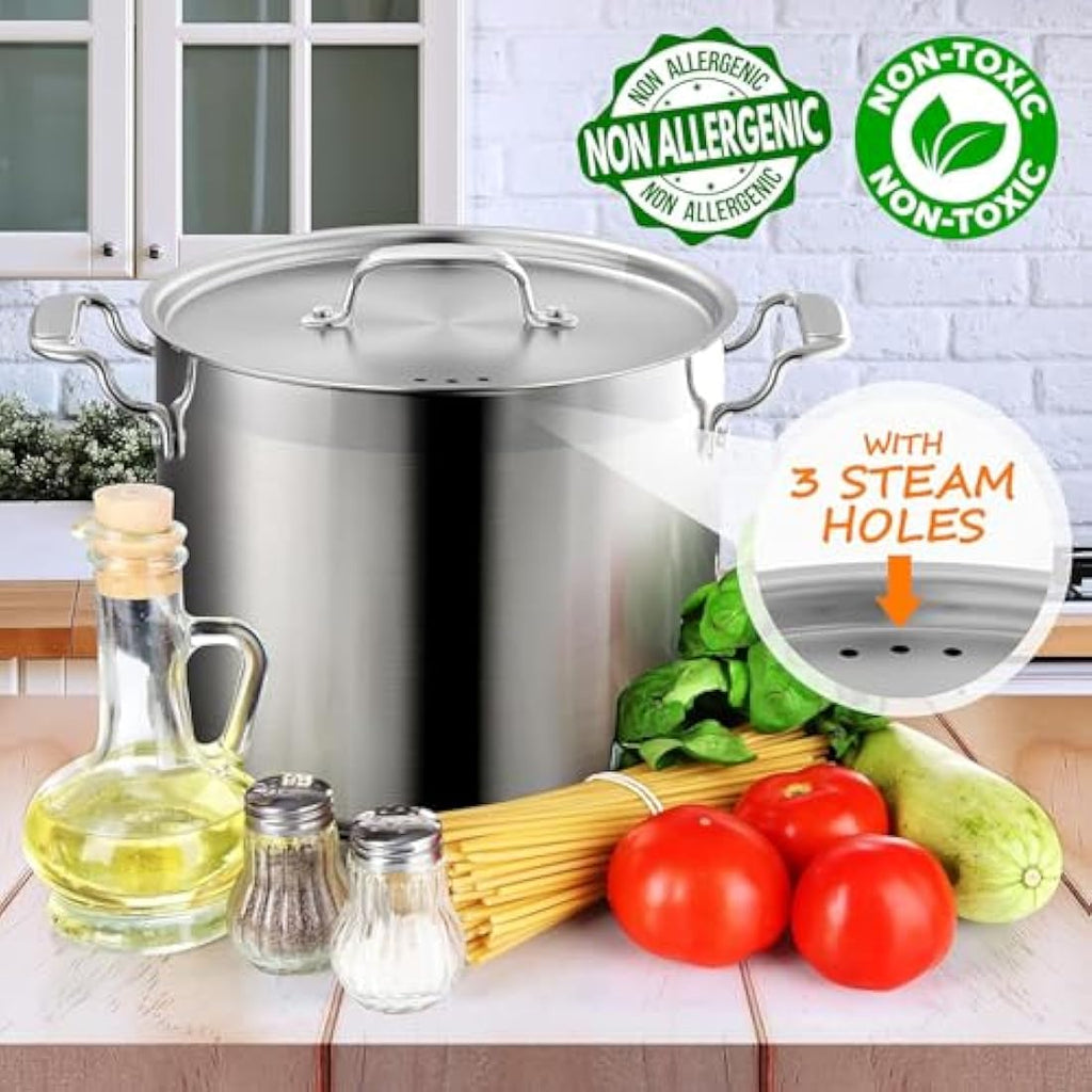 NutriChef 11L Stainless Steel Stockpot – Heavy Duty Induction Pot