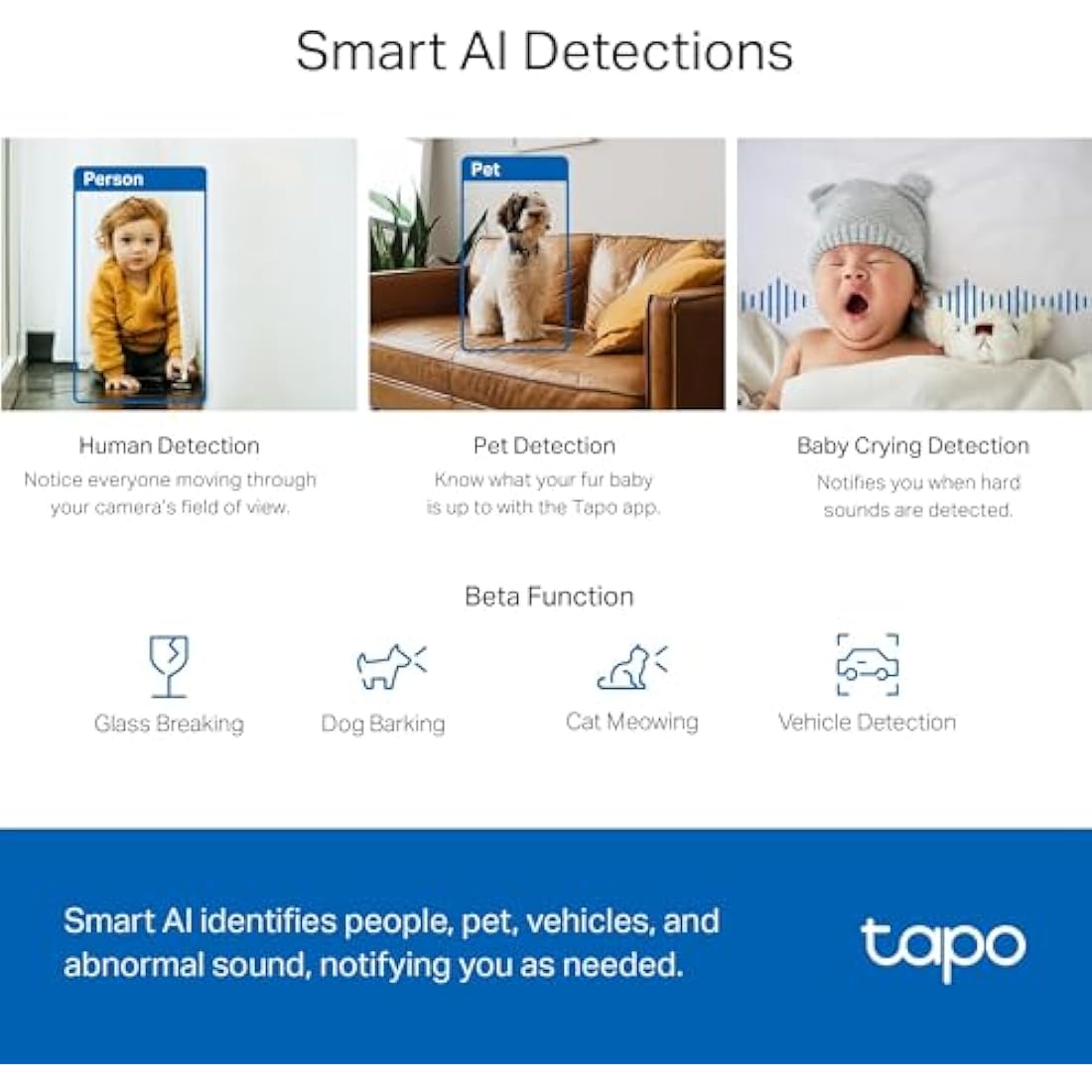 Tapo C220 2K QHD Indoor Security Camera | 360° Pan/Tilt AI Baby Monitor