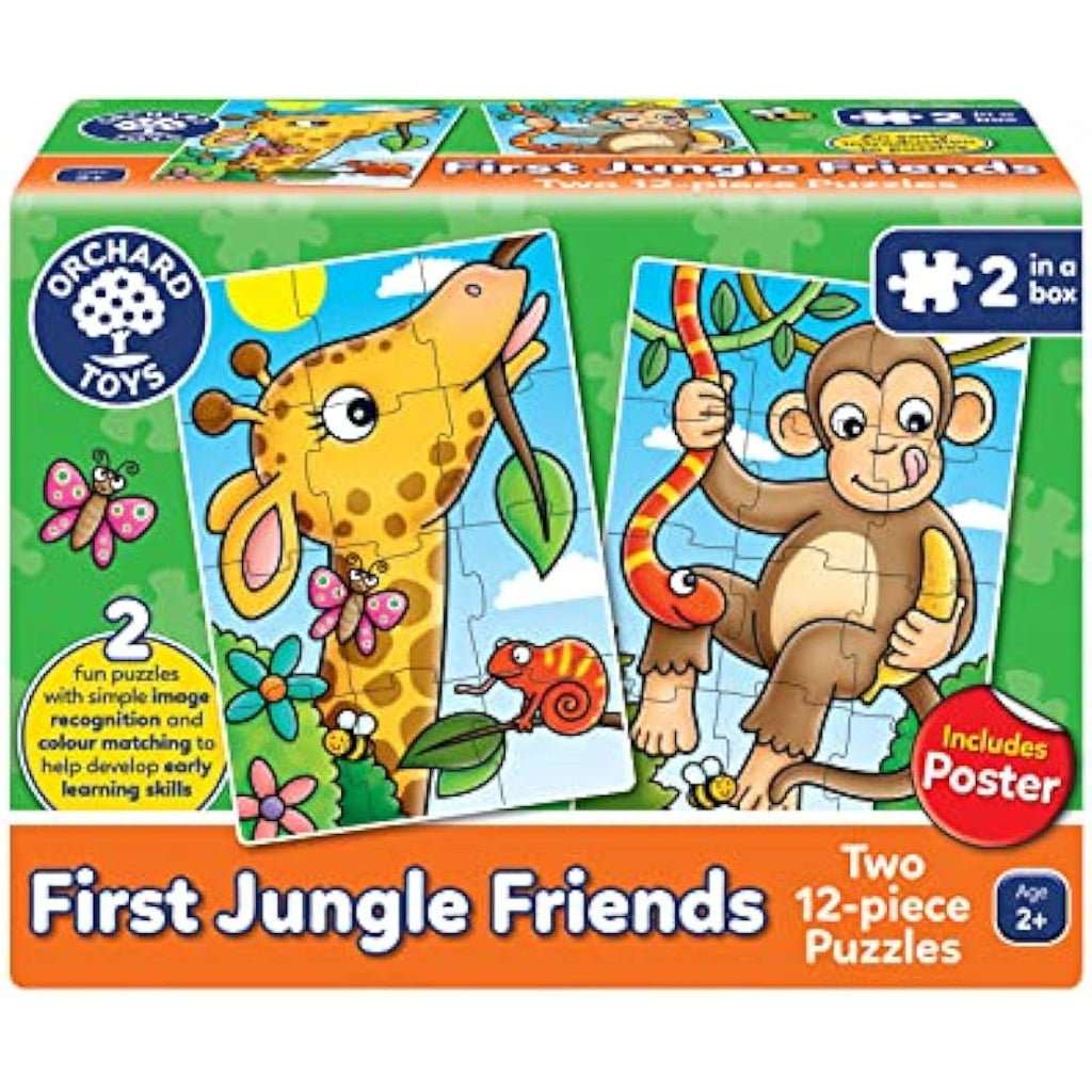 Orchard Toys First Jungle Friends Jigsaw Puzzle | 2-Pack for Ages 2+
