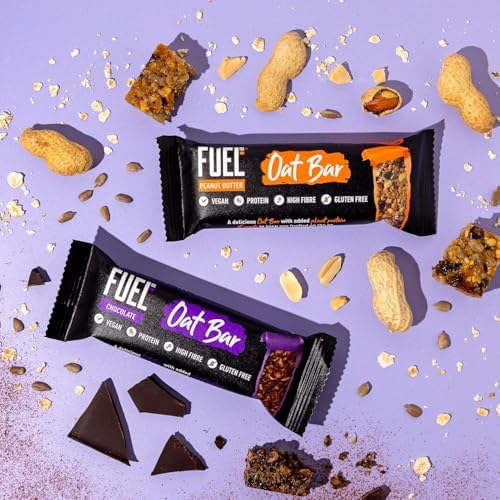FUEL10K Peanut Butter Oat Bars | High Protein Vegan Snacks | 16 x 45g