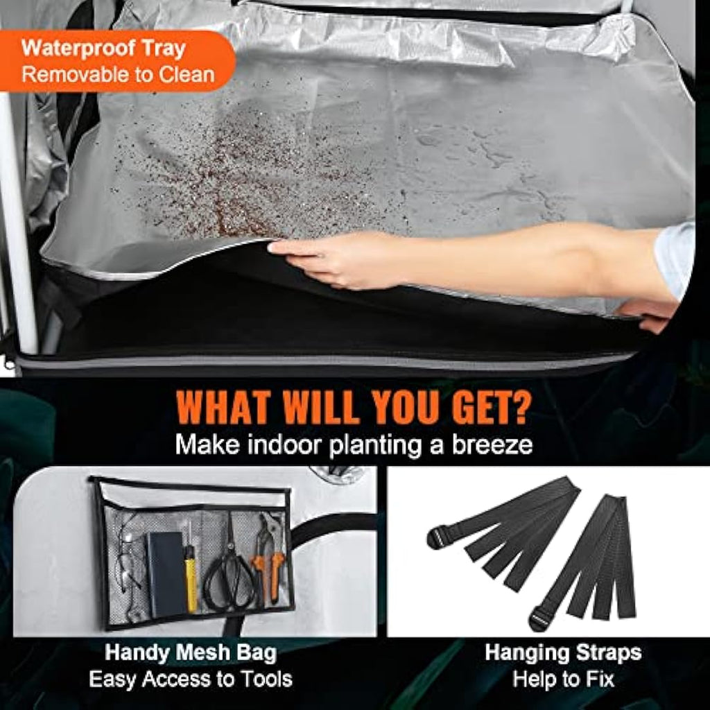 VEVOR 2x4 Grow Tent | 2000D Mylar Reflective Hydroponic Plant Tent