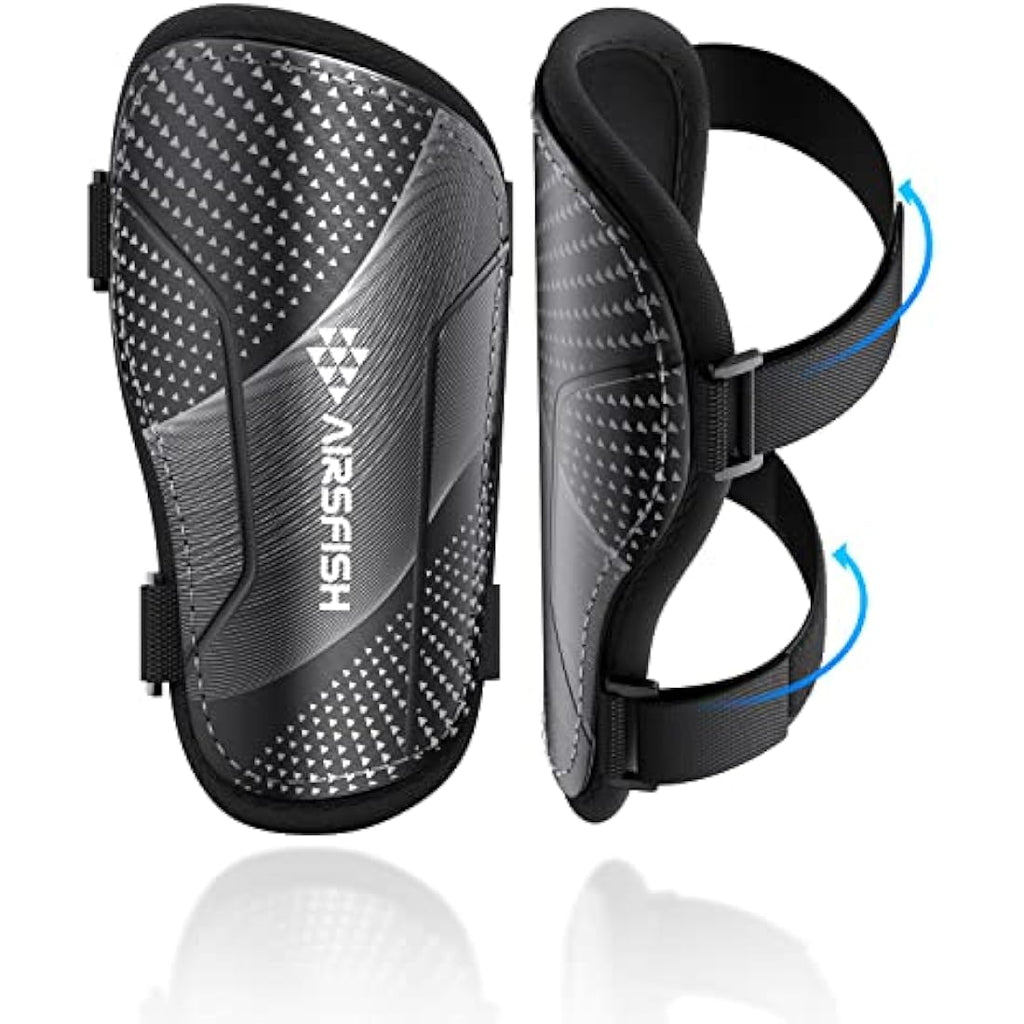 AirsFish Kids Football Shin Guards - CE Certified Soccer Shin Pads