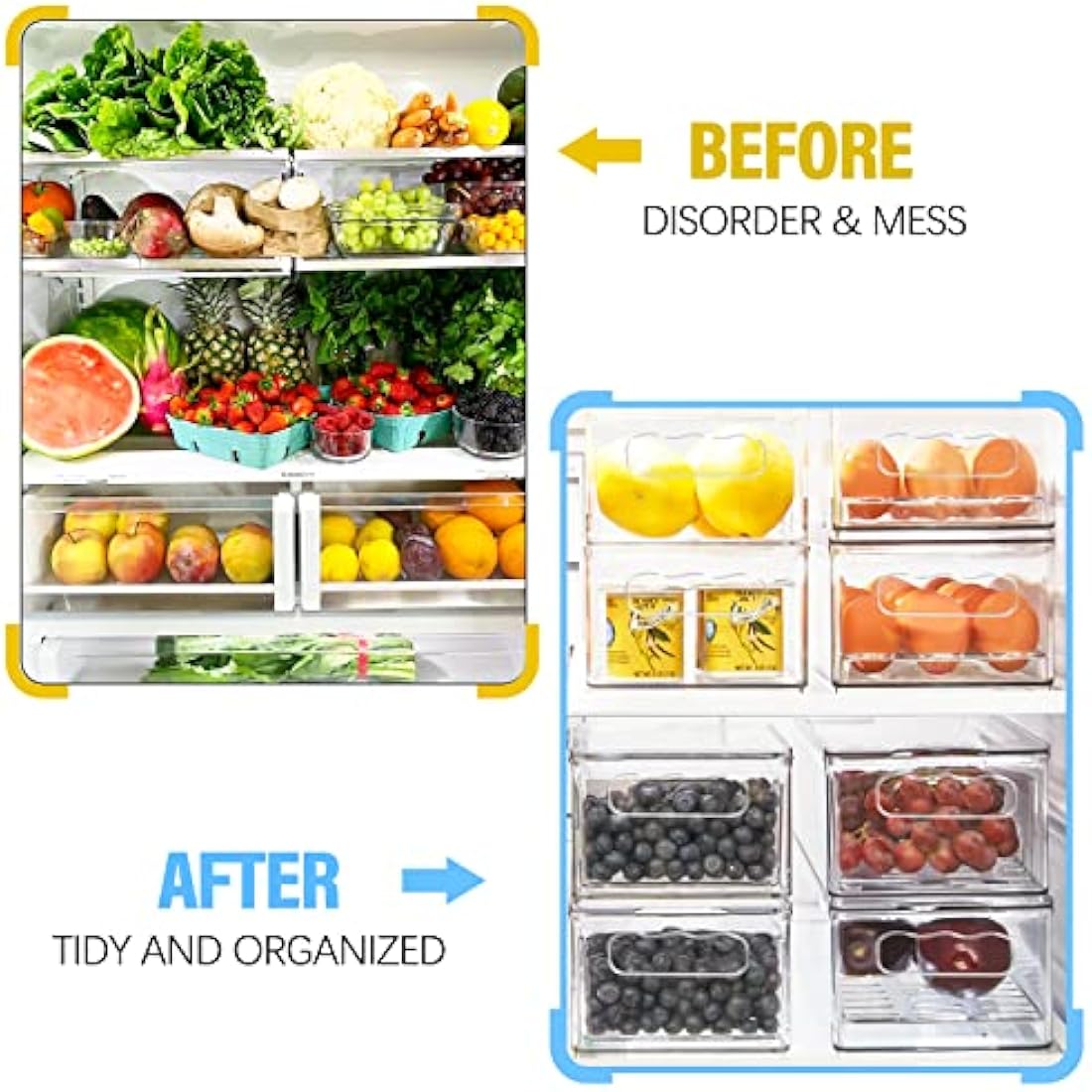 Jolof Store 9-Pack Stackable Fridge Organisers | Clear Food Storage Bins