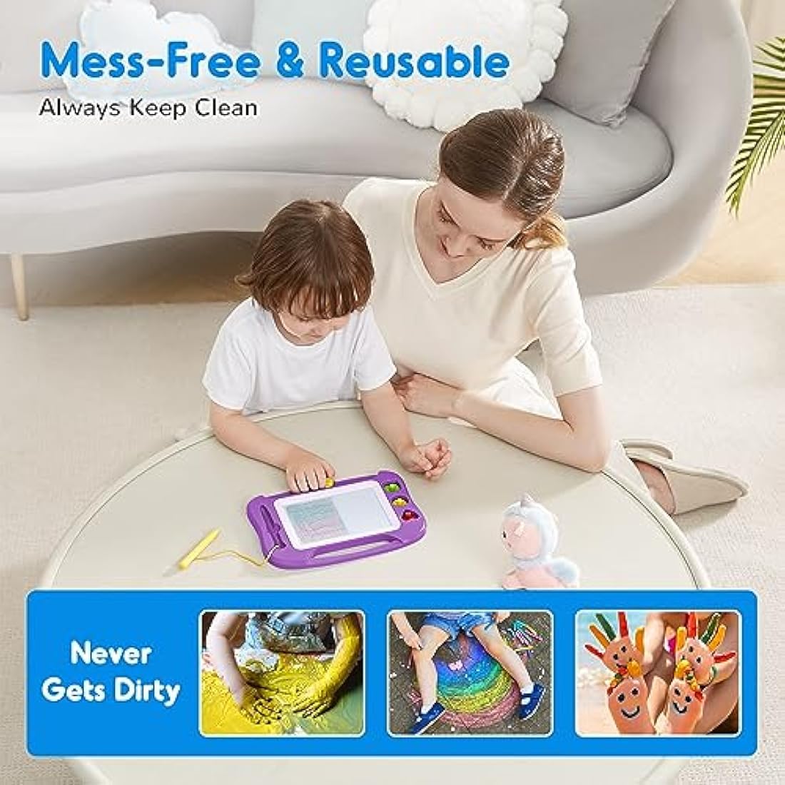 SGILE Magnetic Drawing Board – Erasable Colorful Doodle Pad for Toddlers