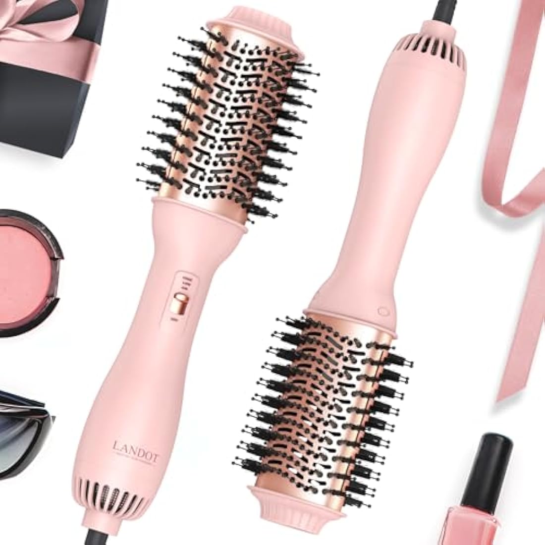LANDOT Upgraded Plus 2.0 Hot Air Brush | 4-in-1 Hair Dryer Volumizer