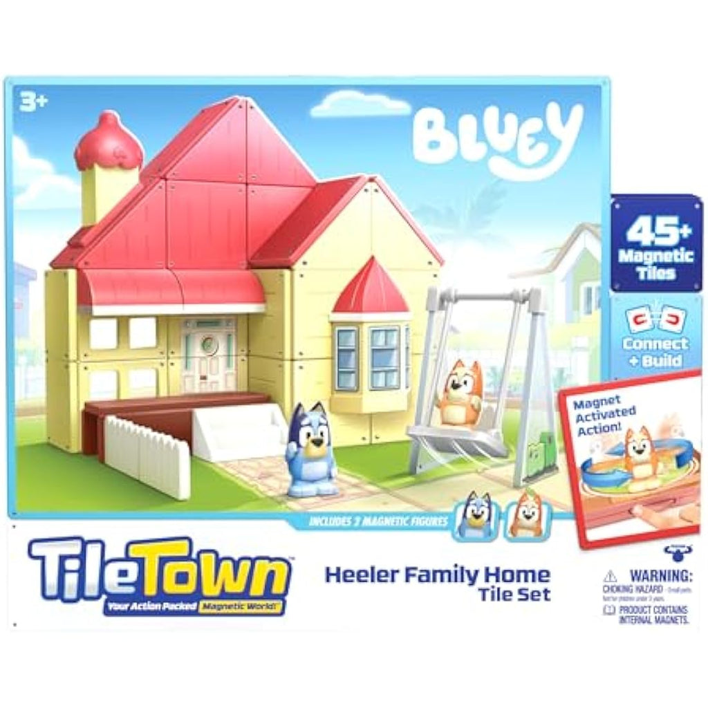 Bluey Heeler Home Magnetic Tiles Construction Set with Figures
