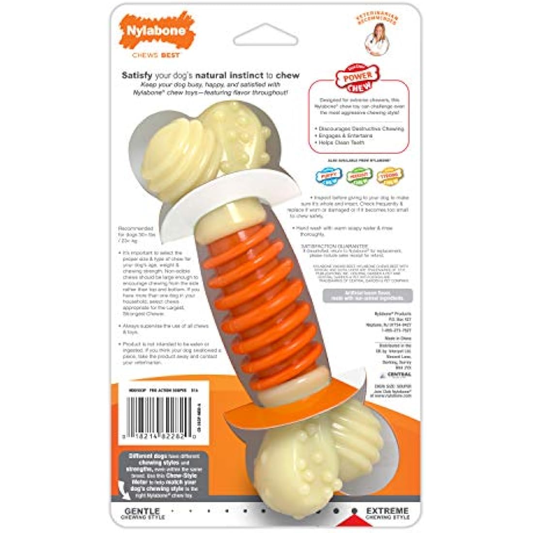 Nylabone Extreme Tough Dog Chew Toy | Bacon Flavor | XL for 23kg+