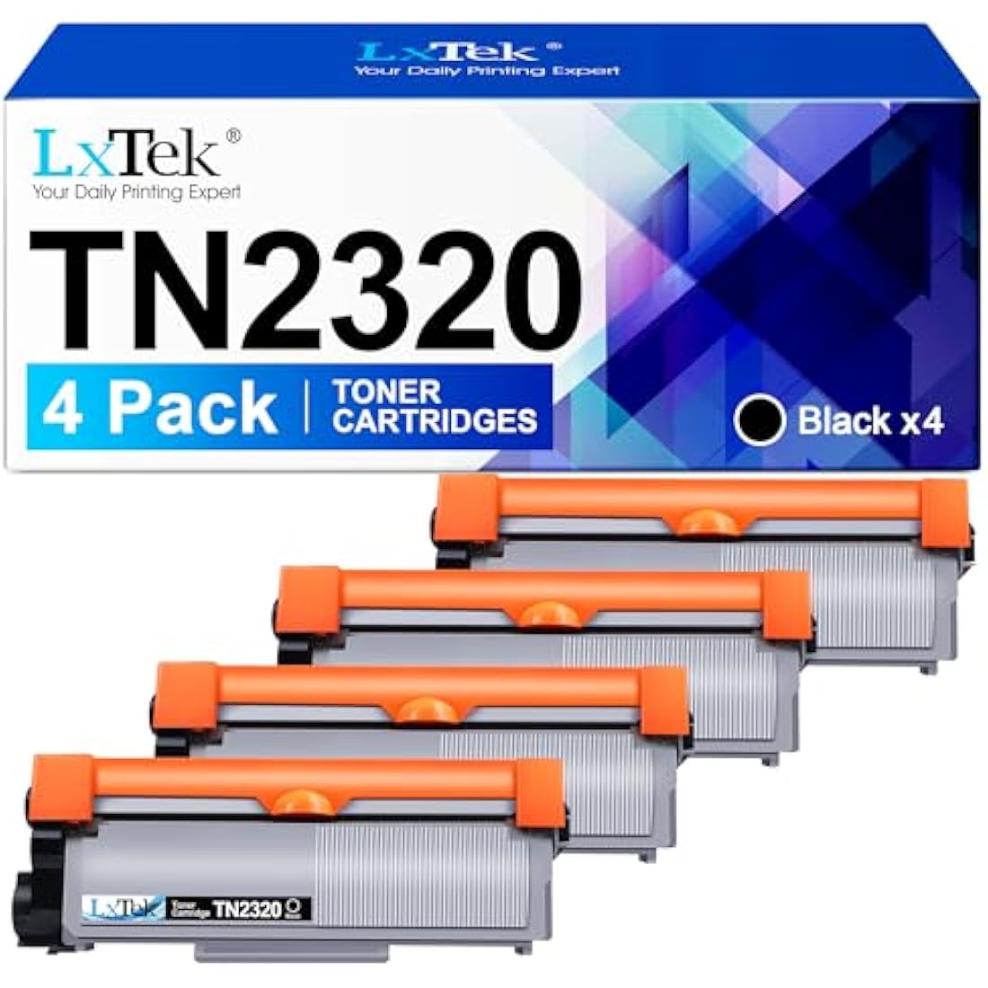 LxTek TN2320 Black Toner Cartridges for Brother HL-L2340DW - 4 Pack