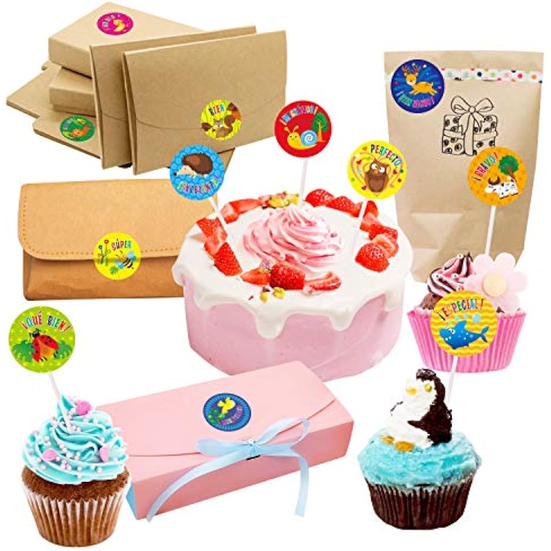 Jolof Store Spanish Reward Stickers - 600 Animal Motivational Labels