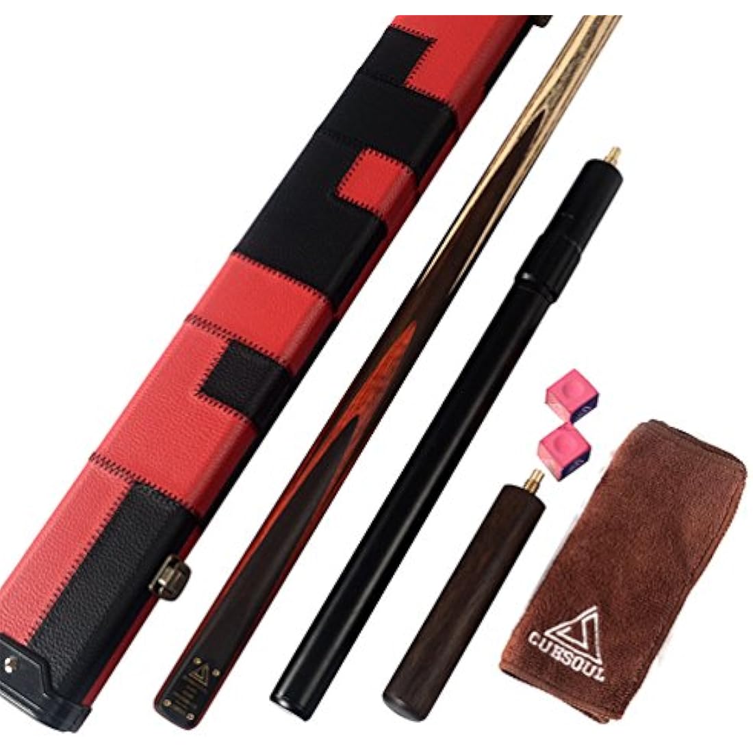 CUESOUL 57" 3/4 Snooker Cue Set | Rosewood Butt & Ash Shaft with Case