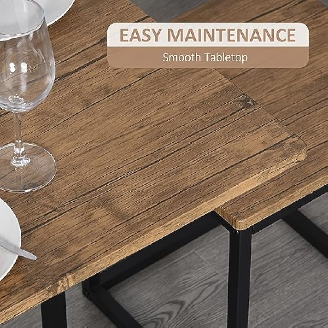 Jolof Store Industrial 5-Piece Dining Set – Space Saving Metal Table