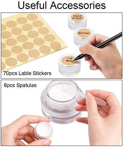 60-Piece 5ml Clear Plastic Cosmetic Sample Jars for Makeup