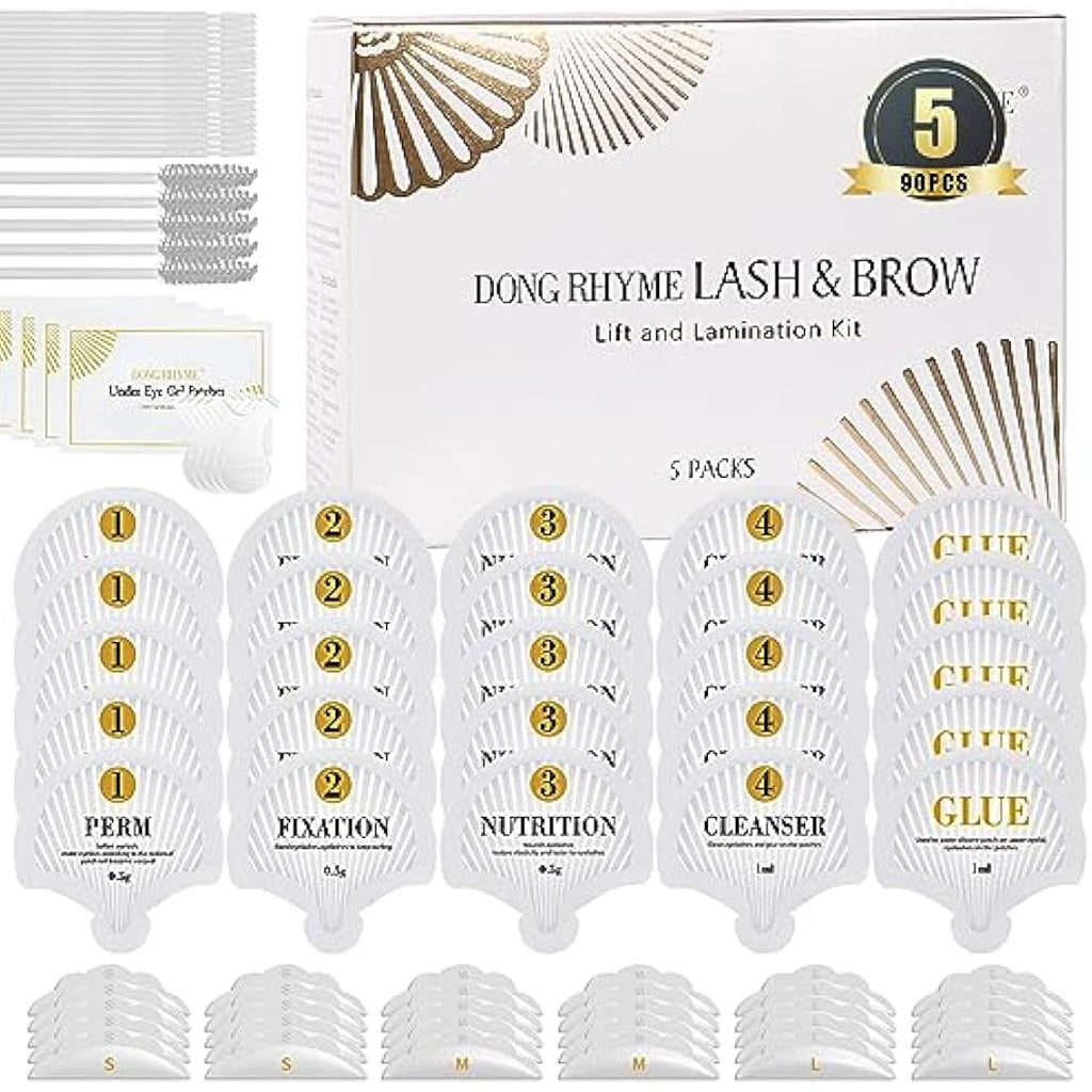DONG RHYME Lash Lift and Brow Lamination Kit – Collagen Formula 5-Pack