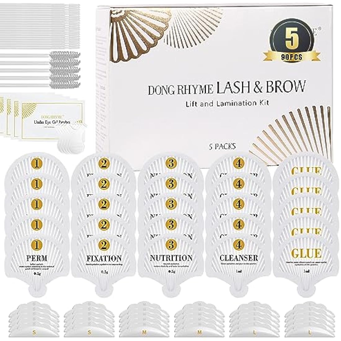 DONG RHYME Lash Lift and Brow Lamination Kit – Collagen Formula 5-Pack