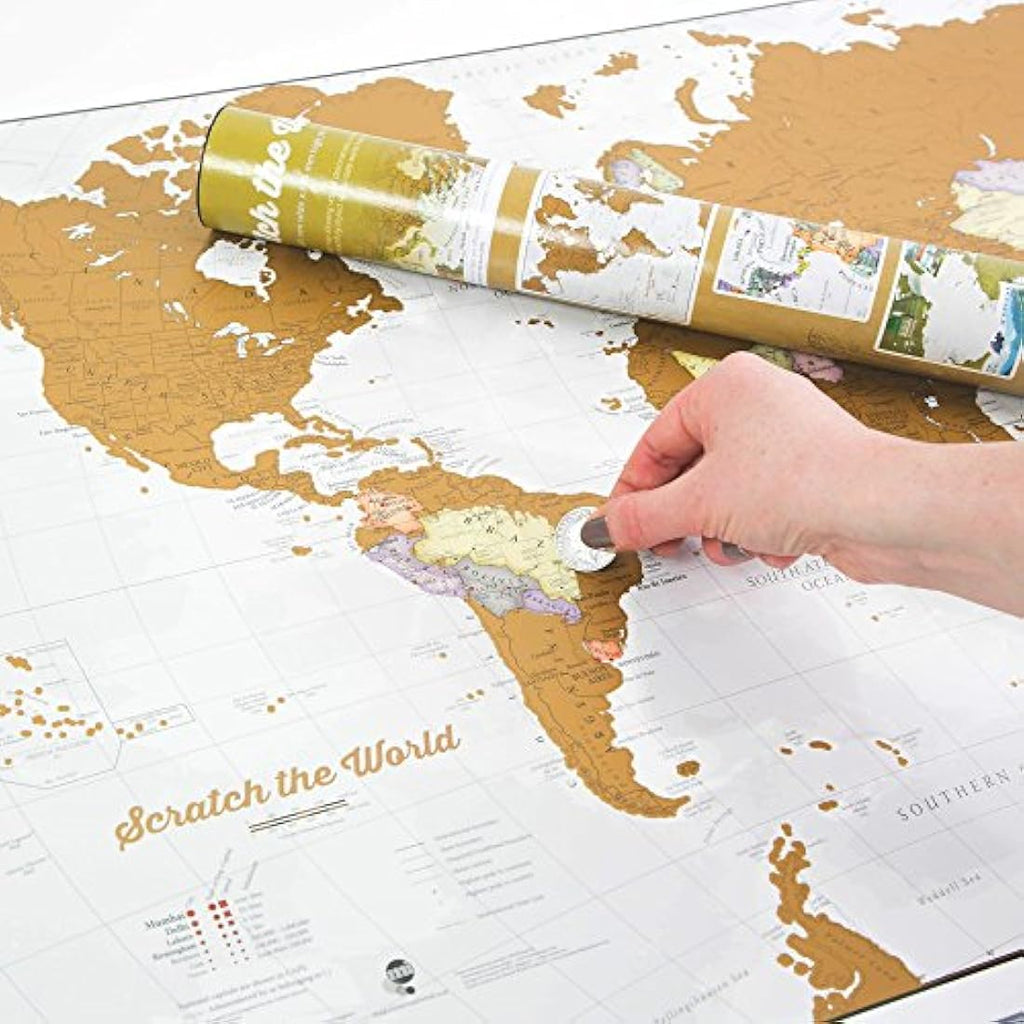 Scratch The World Travel Map – XL Scratch Off World Map Poster with Tube