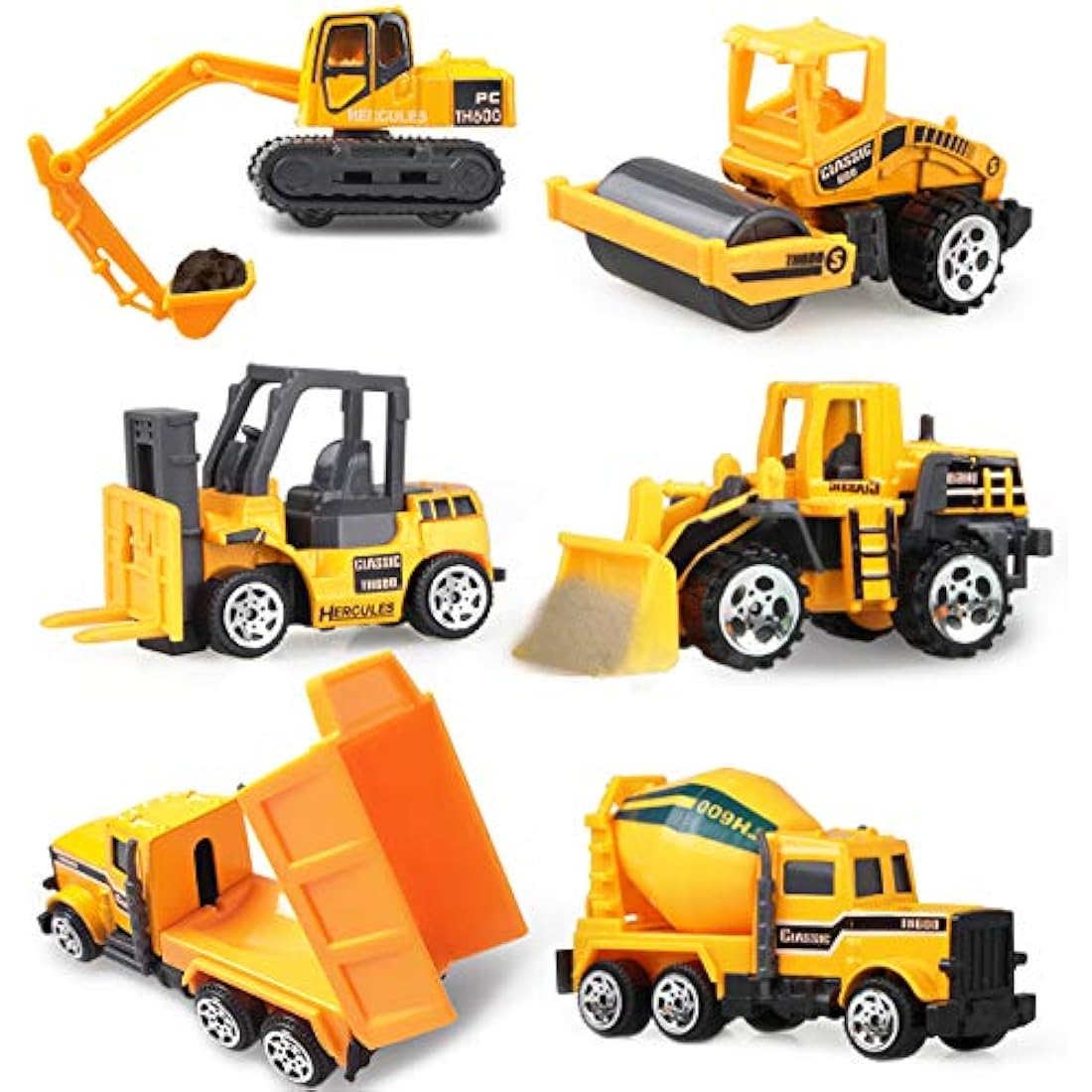 6-Pack Diecast Construction Vehicle Toy Set for Kids