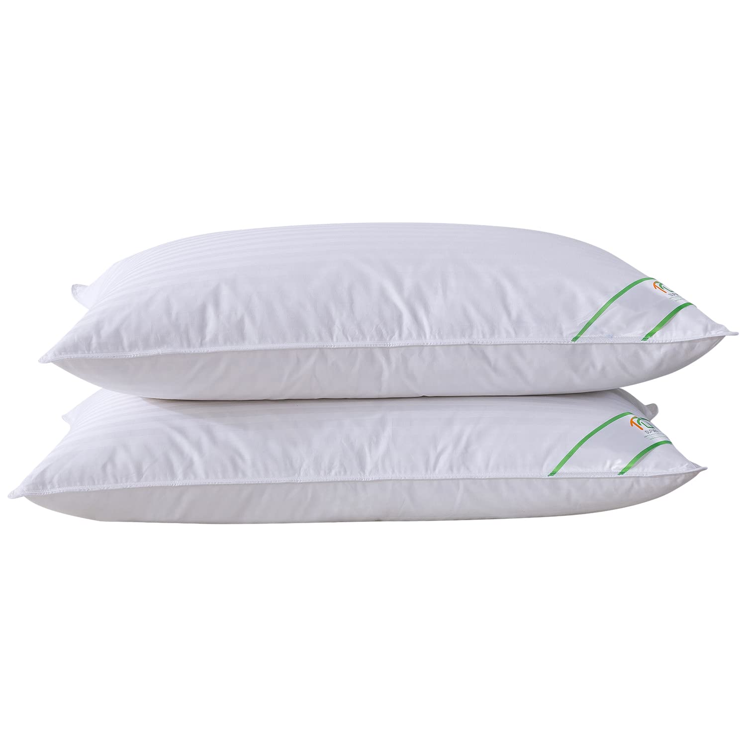 SUFUEE Goose Feather and Down Pillow Pair | 100% Cotton Cover
