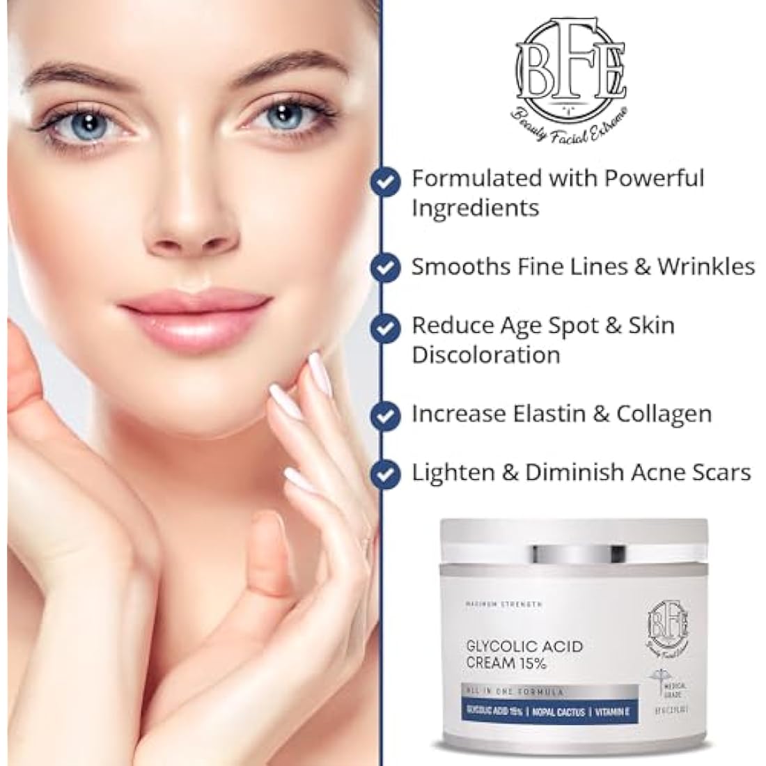 Glycolic Acid 15% Anti-Wrinkle Cream with Green Tea Extract
