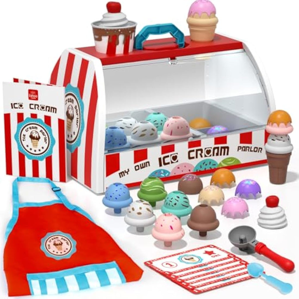 Lehoo Castle 28pcs Ice Cream Shop Play Food Set - Montessori STEM Toy