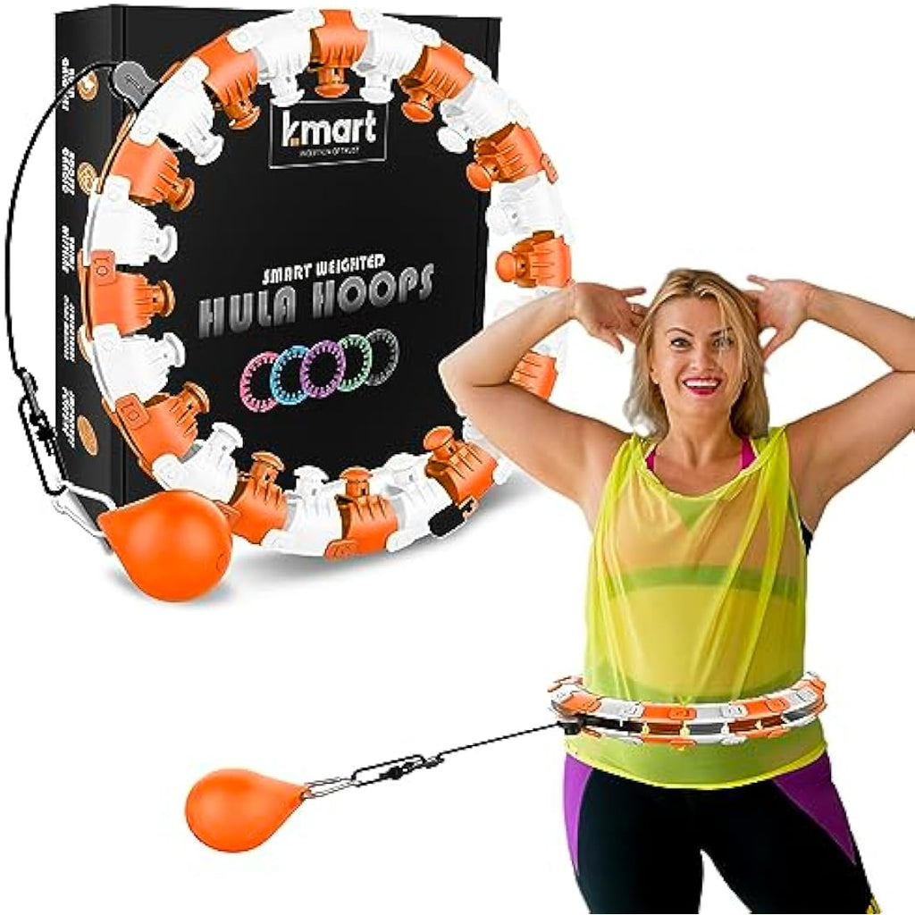 K-MART Smart Weighted Hula Hoop – 24 Detachable Knots for Fitness