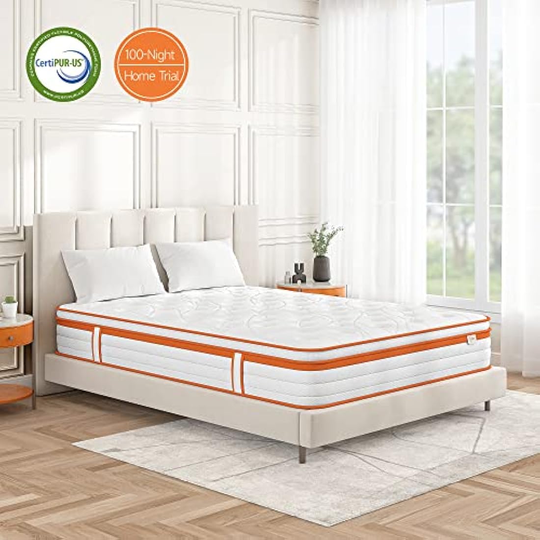 TeQsli 3FT Single Hybrid Mattress | 10 Inch Gel Memory Foam & Pocket Sprung